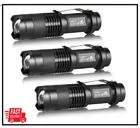 Ultrafire 3 Pack Mini Flashlights Focus Adjustable SK68 Single Mode Tactical Led New. Price: $19.90.
