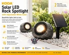 Koda Solar Led Rock Spotlight 2-PACK Outdoor Landscape Garden Lights Adjustable New. Price: $52.85.