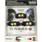 New Infinity X1 Led Headlamp 1500 Lumens Rechargeable 6 Modes Pack Of 3. Price: $44.99.