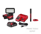 Milwaukee M18 Rover Compact Folding Flood + 250L Penlight W/ Laser Kit New. Price: $162.75.