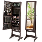 Costway Lockable Mirrored Jewelry Cabinet Armoire Organizer W/stand Led Lights New. Price: $109.99.