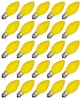 Box Of 25 Light Bulbs C7, Steady Burning- Opaque Yellow- Watt, Nickel Plated New. Price: $12.99.