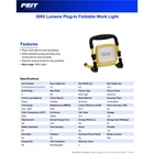 Feit Electric Pro Series 3000 Lm Led Corded Stand (h Scissor) Work Light New. Price: $36.99.