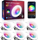 Smart 6" Recessed Led Lights, App Control, Dimmable, Color Changing, 6PACK New. Price: $209.99.