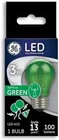 3W Green Led 100 Lumens Party Bulb A15 Ge Lighting 93116856 Pack Of One New. Price: $9.98.