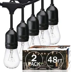 2 Pack 48FT Outdoor String Lights,hanging Incandescent Commercial New. Price: $130.99.