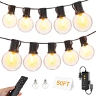 50FT Outdoor String Lights With Remote Dimmer, 25+2 Bulbs Connectable Dim... New. Price: $51.33.