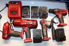 Snap-on Tools 18V 1/2" 3/8" Drive Cordless Impact Wrench, Drill, Charger, Flashl Used. Price: $999.00.