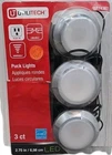 Utilitech Led Puck LIGHTS-3 Ct. Plug-in, Linkable, Dimmable (0774387) 27 Open. Price: $29.56.