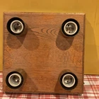Vintage Mcm Underwriters Laboratories Incandescent Fixture Oak Wood 4-LIGHT . Used. Price: $25.00.