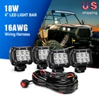 Nilight Led Bar 4PCS 4INCH 18W Spot Offroad Trucks Fog Lights Wiri?ng Kit New. Price: $45.99.