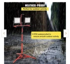 Vevor Dual-head Led Worklight 10000 Lumens Adjustable Tripod IP65 Waterproof Open. Price: $57.48.