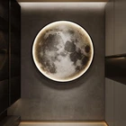 Dimmable Led Moon Wall Art - Modern Black & White Decor With Remote Control New. Price: $216.97.