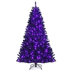 Costway 7FT Pre-lit Pvc Christmas Halloween Tree Black W/ 500 Purple Led Lights New. Price: $119.99.