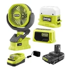 Ryobi One+ Camper's Kit. Bluetooth Speaker, Light, Clamp Fan Battery & Charger New. Price: $75.00.