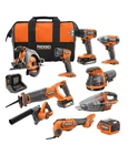 18V Ridgid 10-TOOL Combo Kit 2AH, 4 Battery, Charger, And (2) Bags New. Price: $419.00.