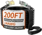 14/3 Gauge Black Outdoor Extension Cord 200 Ft Waterproof With Lighted Indicator New. Price: $145.23.