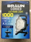 New Braun Corded 1000 Lumen White Led Work Light Adjustable Head Beam 64738. Price: $45.00.