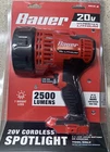 New Bauer 20V Hypermax Lithium-ion Cordless 2500 Lumen Spotlight No Battery. Price: $52.00.