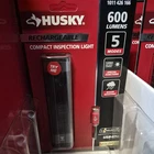 Husky 600 Lumen Rechargeable Compact Inspection Light 5 Modes, Water Resistant New. Price: $29.99.