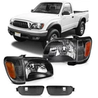 Headlights Assembly+bumper For 2001-2004 Toyota Tacoma Black Housing L+r New. Price: $85.99.