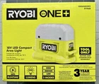 New! Ryobi 18V Cordless Compact Area Light P796B (tool Only). Price: $34.99.