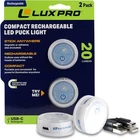 Luxpro Waterproof Micro Led Rechargeable Puck Lights - Mini 2 Pack New. Price: $13.49.