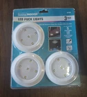 Luminar Led Puck Lights Indoor Battery Operated 3-PACK Bright White New. Price: $21.00.