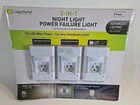 Capstone 2-IN-1 Led Night Light Power Failure 3-PACK Plug-in Wall Plate New. Price: $44.95.