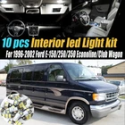 10PC Car Interior Led White Light Bulb Kit 96-02 Ford E150/250/350 Econoline New. Price: $13.22.