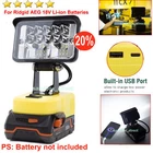 Super-bright Led Work Light For Ridgid 18V Batteries 2800LM W/fast Charge Usb New. Price: $34.99.