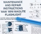 Aaa 2 Cell Mini Maglite Repair Switch Assembly 108-000-071 W/ Installation Tool New. Price: $9.25.