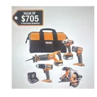 Ridgid Cordless 5-TOOL Combo Kit With (2) 4.0 Ah Batteries, Charger,tool Bag New. Price: $550.00.