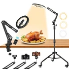 Zikzok Ring Light Overhead Phone Mount Casters Dual-purpose Floor/desk New. Price: $89.98.