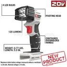 Porter Cable Led 20V Cordless Flashlight Work Jobsite Tool Only New. Price: $71.61.