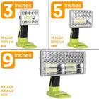 3' 5' 9'' Portable Led Work Light For Ryobi One+ 18V Li-ion Ni-cad Ni-mh Battery New. Price: $27.80.