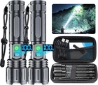 Tactical Rechargeable Flashlights 2000 High Lumens - 20H Runtime, Long Beam Supe New. Price: $79.67.