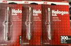 Lot Of Ace 300 Watt 120 Volt Halogen Double Ended Quartz Bulb A81 New. Price: $14.70.