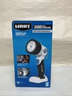 New Hart Rechargeable Handheld Spot Work Light With Rotating Head, Magnetic Base. Price: $29.99.