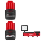 Milwaukee 48-11-2425 M12 CP2.5 BATTERY-2 Pack W/ Free 2356-20 Flood Light New. Price: $176.39.