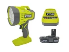 New Ryobi 18V Cordless Led Spotlight PCL661 Kit - Includes Battery And Charger. Price: $104.99.