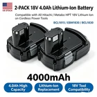 2X 4 Ah Battery For Hitachi 18V UV18DL Cordless Vacuum UB18DGL Led Work Light Us New. Price: $59.99.