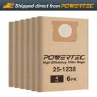 Powertec High-efficiency Filter Bags For Porter-cable & Stanley 4-GALLON Vacuums New. Price: $19.99.