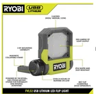 Ryobi Usb Lithium Led Pivoting Flip Light FVL52 * Bare Tool Open. Price: $19.95.