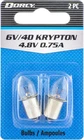 6-VOLT/4D-4.8-VOLT, 0.75A Bayonet Base Krypton Bulb (41-1663), Blue, 2-PACK New. Price: $12.99.