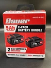 Bauer 20V 2-PACK 5 Ah Lithium-ion 71270 Battery 1907C-B-2P. New. Price: $79.99.