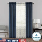 4 Piece Curtain Sheers Set Rod Pocket Light Filtering Panels Modern Home Decor New. Price: $26.13.