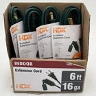 New! 4 Pack Hdx Ft. Green 16 Gauge Indoor Extension Cord Triple - 1003 150 902. Price: $15.95.
