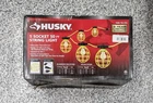 Husky Socket 50 Ft String Caged Work Lights 1006752070 Box Open. Price: $25.00.