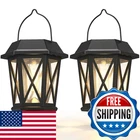 Teklaps Solar Lanterns Outdoor Waterproof Hanging Lights Glass Shade - 2 New. Price: $43.32.